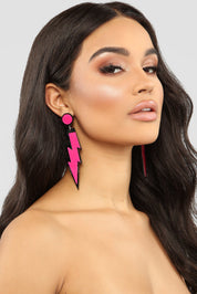 Thunder Strikes Earrings - Pink
