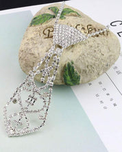 Elegant Tie-Shaped Necklace Adorned with Glitter and Rhinestones, Adjustable, Perfect for Trendy Occasions Like Graduation Parties, Valentine’s Day, and Mother’s Day – Ideal Gift