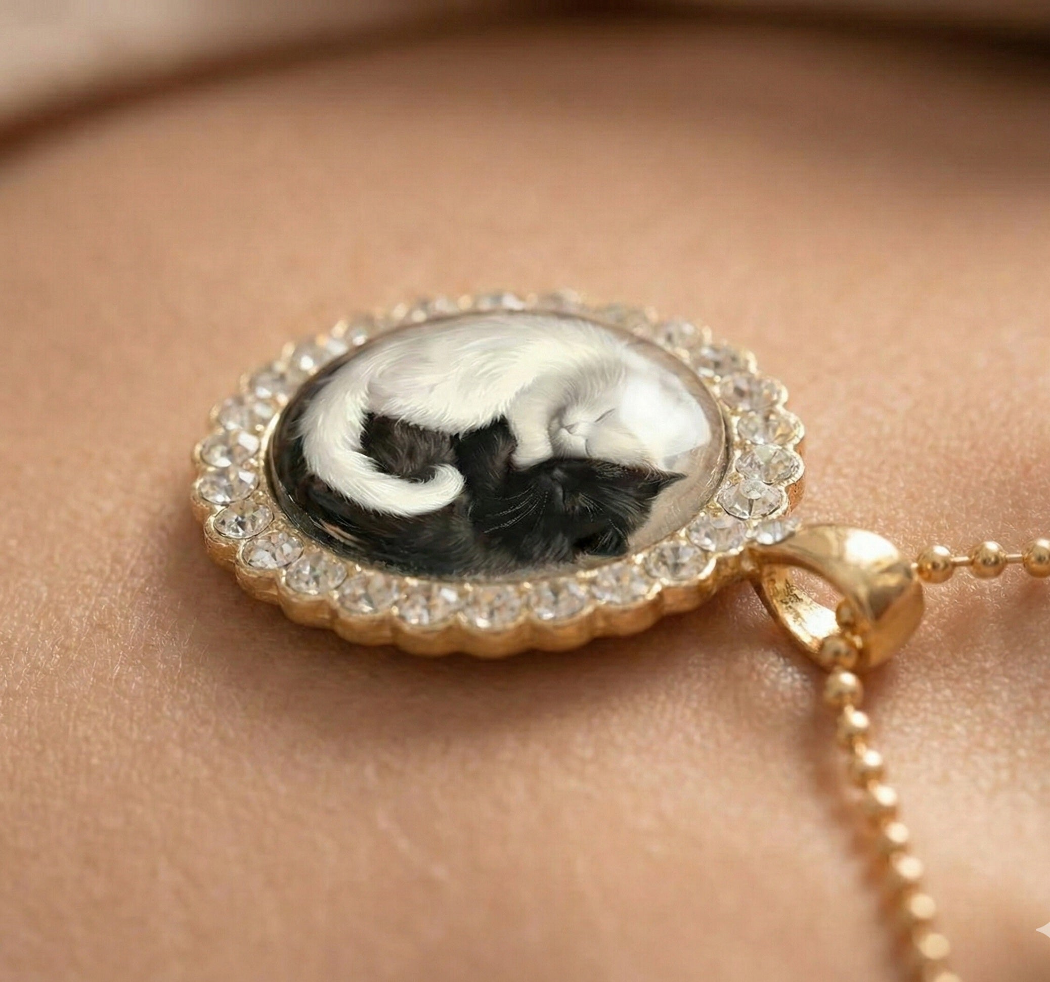 Yin & Yang Cat Pendant Necklace