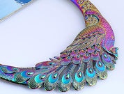 RUITASA Vintage Ethnic Carved Peacock Necklace Chunky Collar Choker Jewelry Necklace for Women
