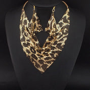 Leopard necklace and earrings