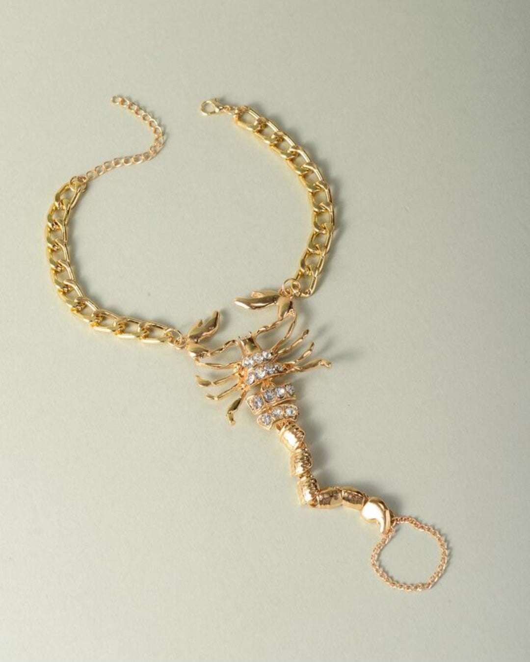 Scorpio Zodiac Anklet with Toe Ring Decoration, Wedding Jewelry