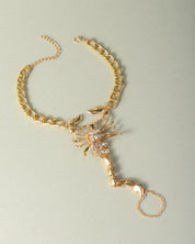 Scorpio Zodiac Anklet with Toe Ring Decoration, Wedding Jewelry