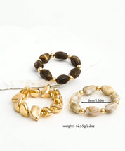 3pcs Vintage Multi-Layer Brown Acrylic Beaded Bracelet