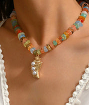 1pc Elegant & Fashionable Women’s Summer Ocean Element Bohemian BY SHEIN