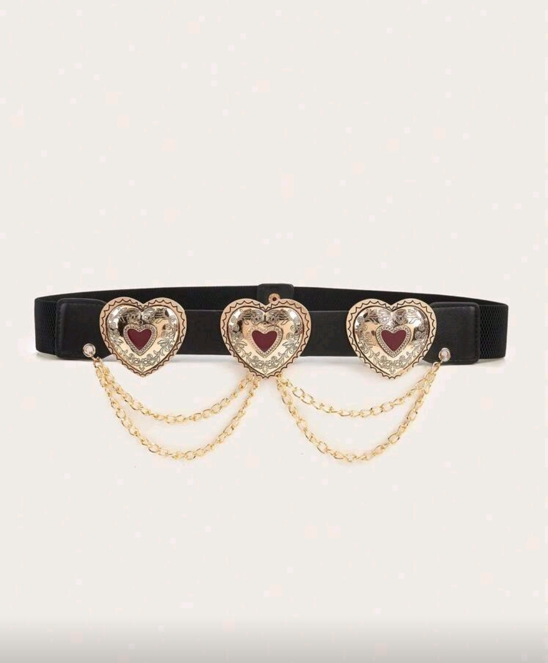 1pc Women's Elastic Waist Belt With Heart-Shaped Buckle Halloween Valentine's Day Summer, School Fall, Autumn, Halloween
