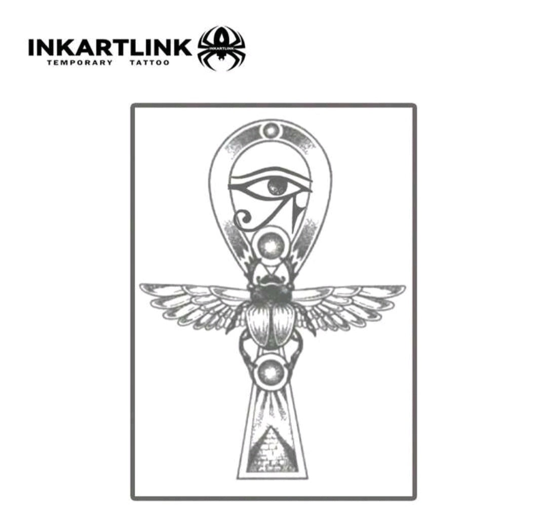 INKARTLINK Ancient Egyptian Element Temporary Tattoos, Realistic Tattoo Appearance, Botanical Tattoos, Waterproof Long-Lasting 1-2 Weeks