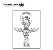 INKARTLINK Ancient Egyptian Element Temporary Tattoos, Realistic Tattoo Appearance, Botanical Tattoos, Waterproof Long-Lasting 1-2 Weeks