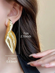 Gold leave earrings