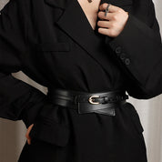 Women’s Belt – Wide Fashion Decorative Band for Dresses and Blazer Jackets, Black
