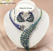 Peacock Jewelry Set – Earrings and Necklace