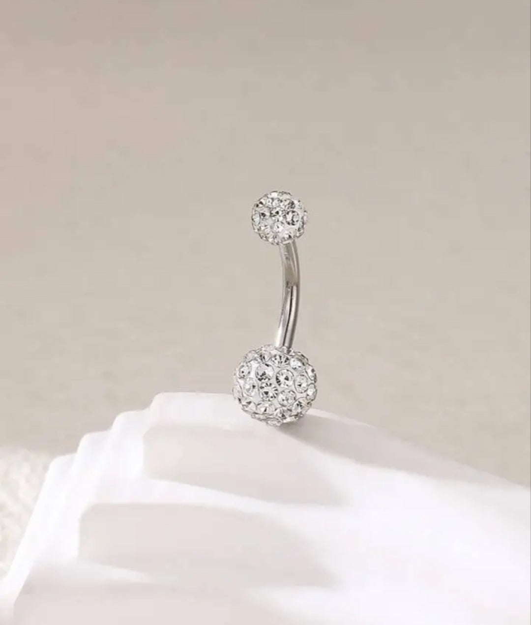 1pc simple and round ball navel ring women’s body piercing super flash party navel nail belly decoration