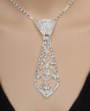 Elegant Tie-Shaped Necklace Adorned with Glitter and Rhinestones, Adjustable, Perfect for Trendy Occasions Like Graduation Parties, Valentine’s Day, and Mother’s Day – Ideal Gift
