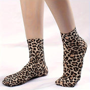 Elegant Women’s Fishnet Socks with Leopard Pattern – 1 Pack: Lightweight, Durable, and Soft…