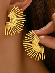  Stainless Steel Sunburst Earrings