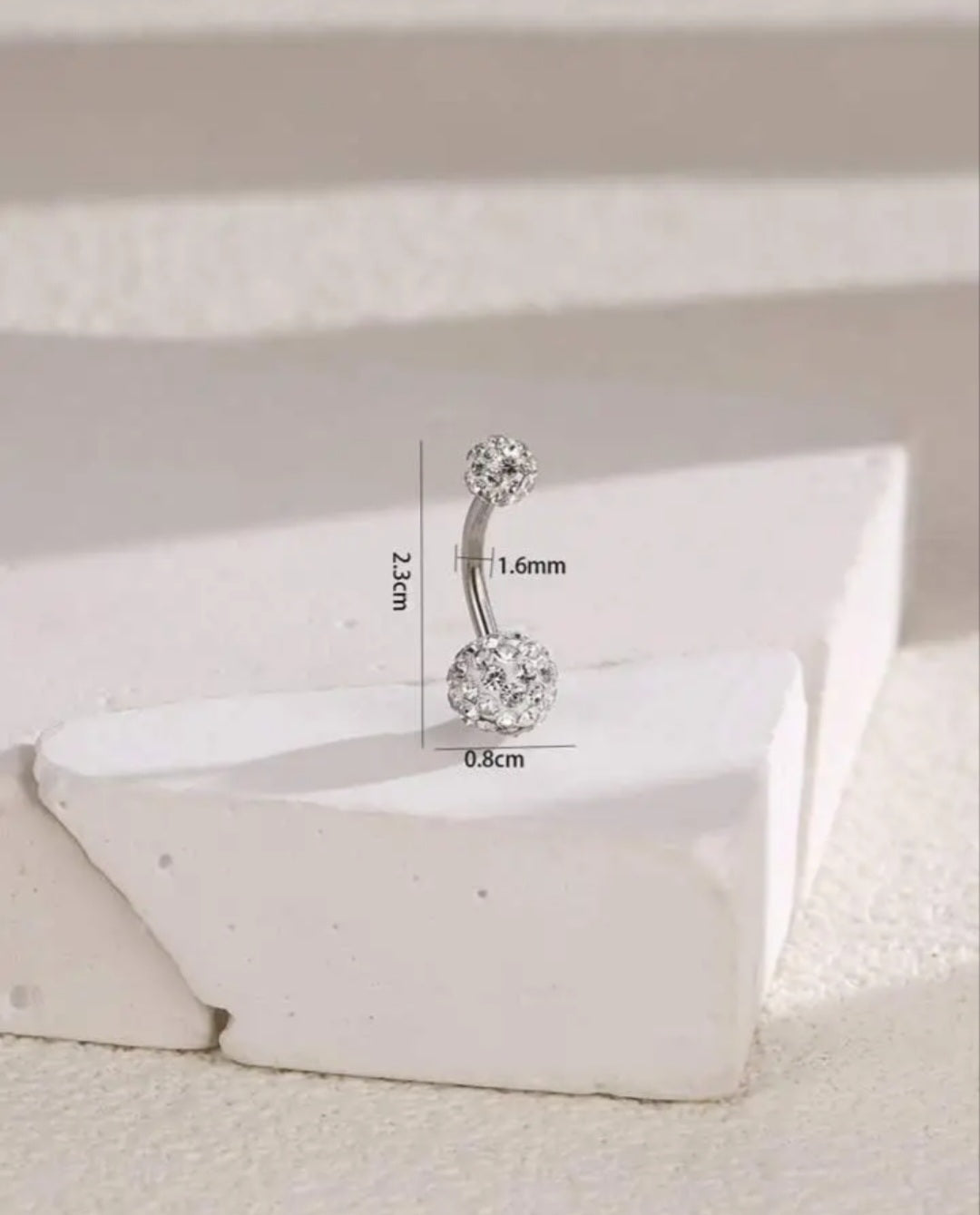 1pc simple and round ball navel ring women’s body piercing super flash party navel nail belly decoration