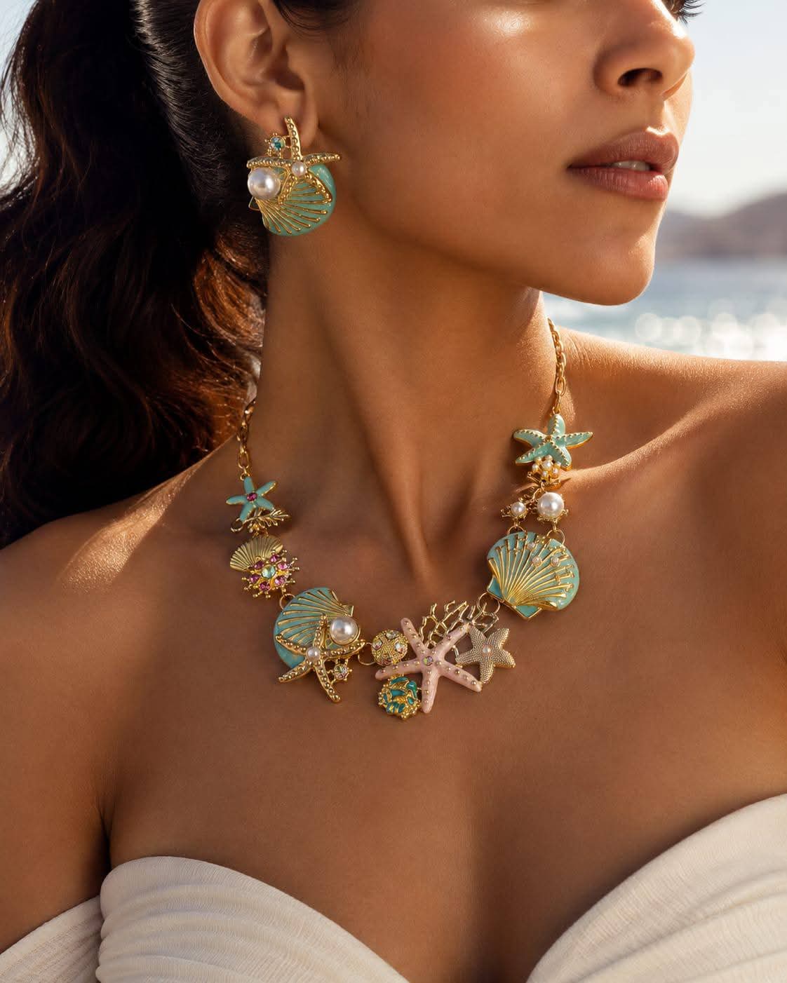 Necklace &Earrings seashells