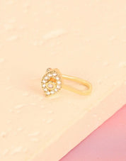 U-Shaped Micro-Integrated Fake Nose Ring, Eye Design in Gold, Non-Piercing Nose Clip Nose Stud
