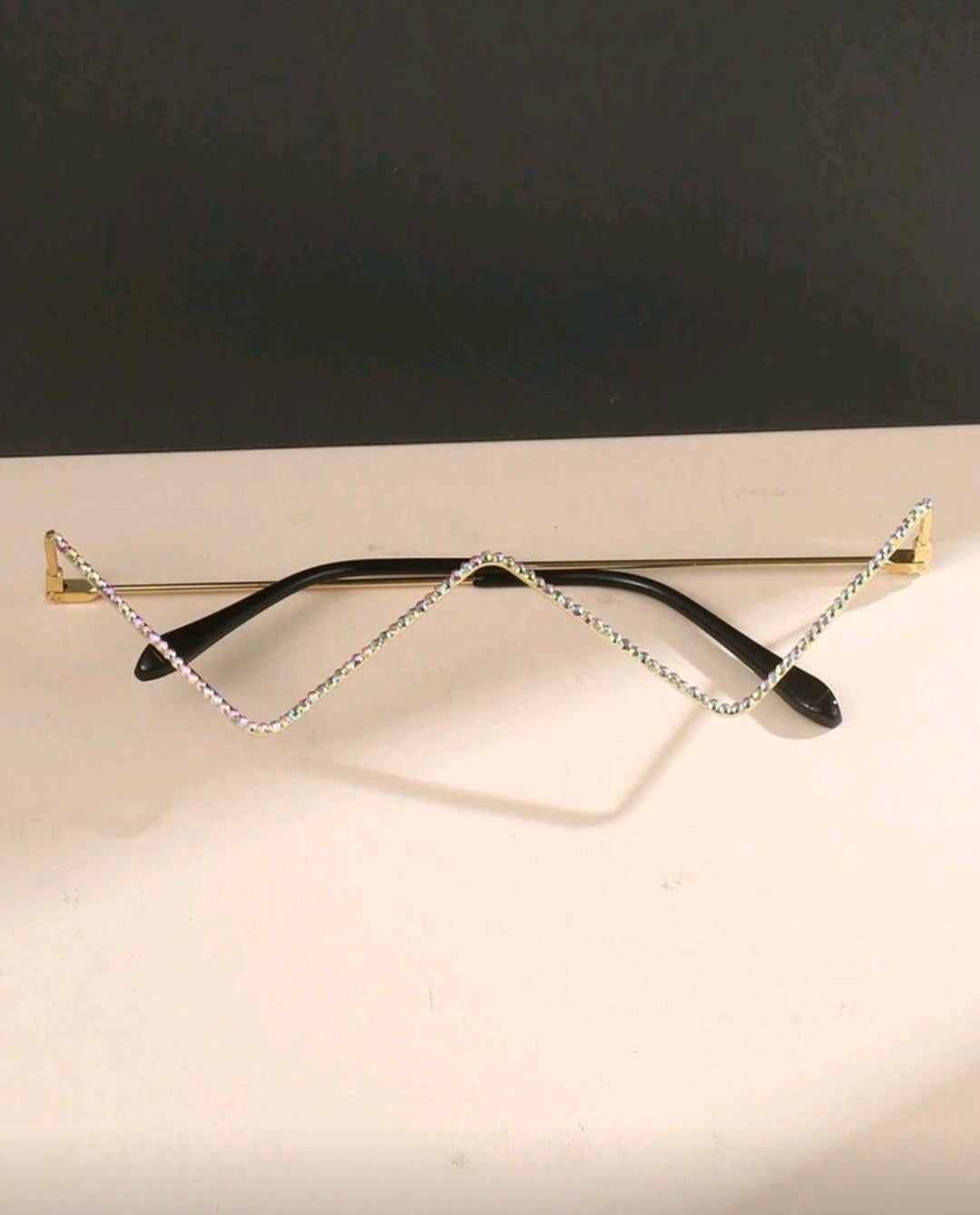 1pc Women's Metal Frame Decorative Hollow Shape, Rhinestone Inlay Shiny And Eyeglasses Without Lens, Suitable For Daily Travel And Selfie Use Beach Accessories For Women Glasses