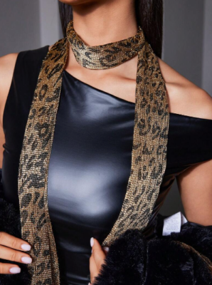 1pc Fashionable Spring & Summer Leopard Print Knitted Women's Scarf With Multiple Ways Of Wearing Accessories Women Winter Fall