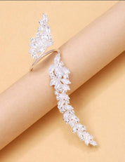 1pc Shiny Zirconia Leaf Design Ring – Modern Party Decoration, Women’s Accessory, Simple Jewelry