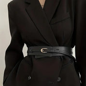 Women’s Belt – Wide Fashion Decorative Band for Dresses and Blazer Jackets, Black