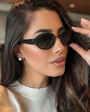 1pc Fashionable And Exquisite Oval Shaped Small Frame Fashionable Glasses