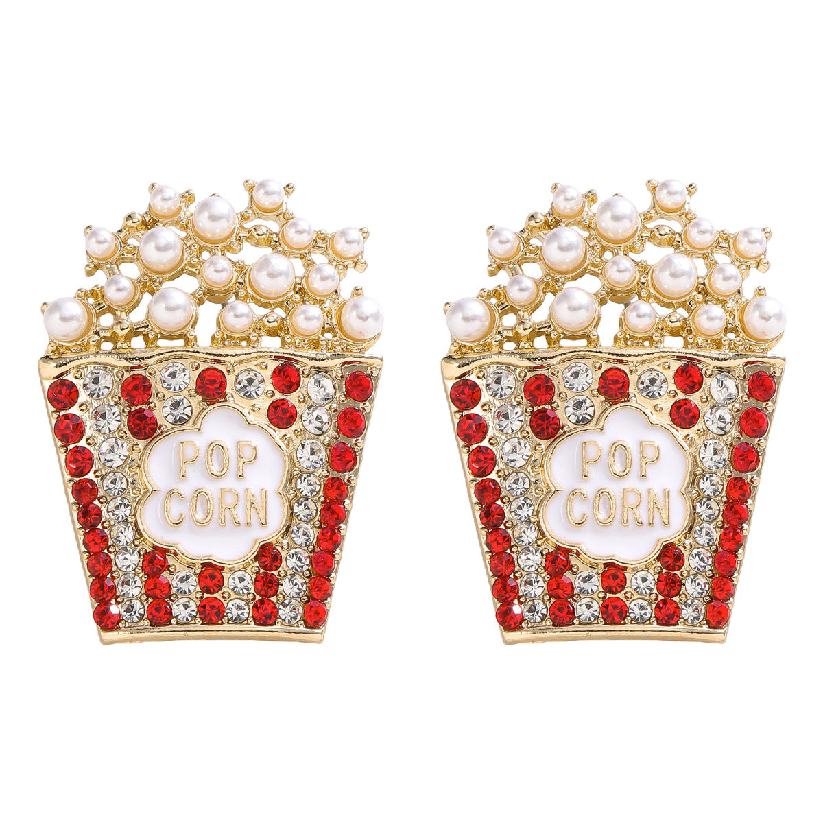 Diamond-Studded Popcorn Pearl Earrings – Trendy Fashion Earrings for Women