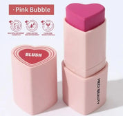 Heart-shaped 3-in-1 Cream Blush Stick pink Bubble