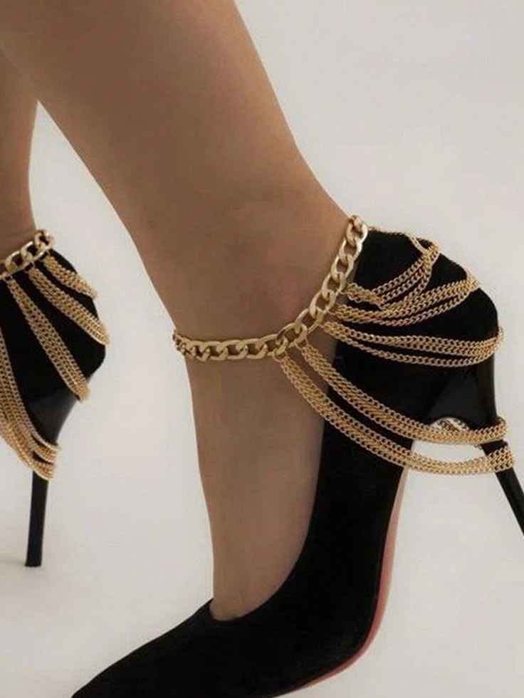 Summer Layered Anklets for Women Girls Anklet Boot Chains for Women Chains for Shoes Heel Chains 1PC