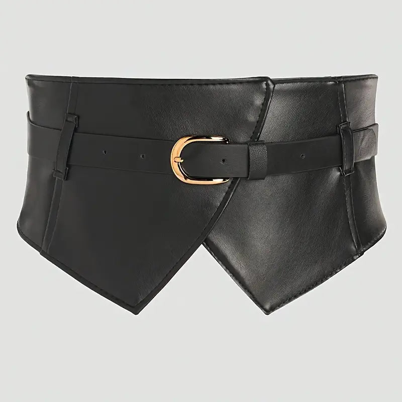 Trendy Women’s Belt for Coat/Dress – Elastic Stretch Belt, Black, Wide Style Option