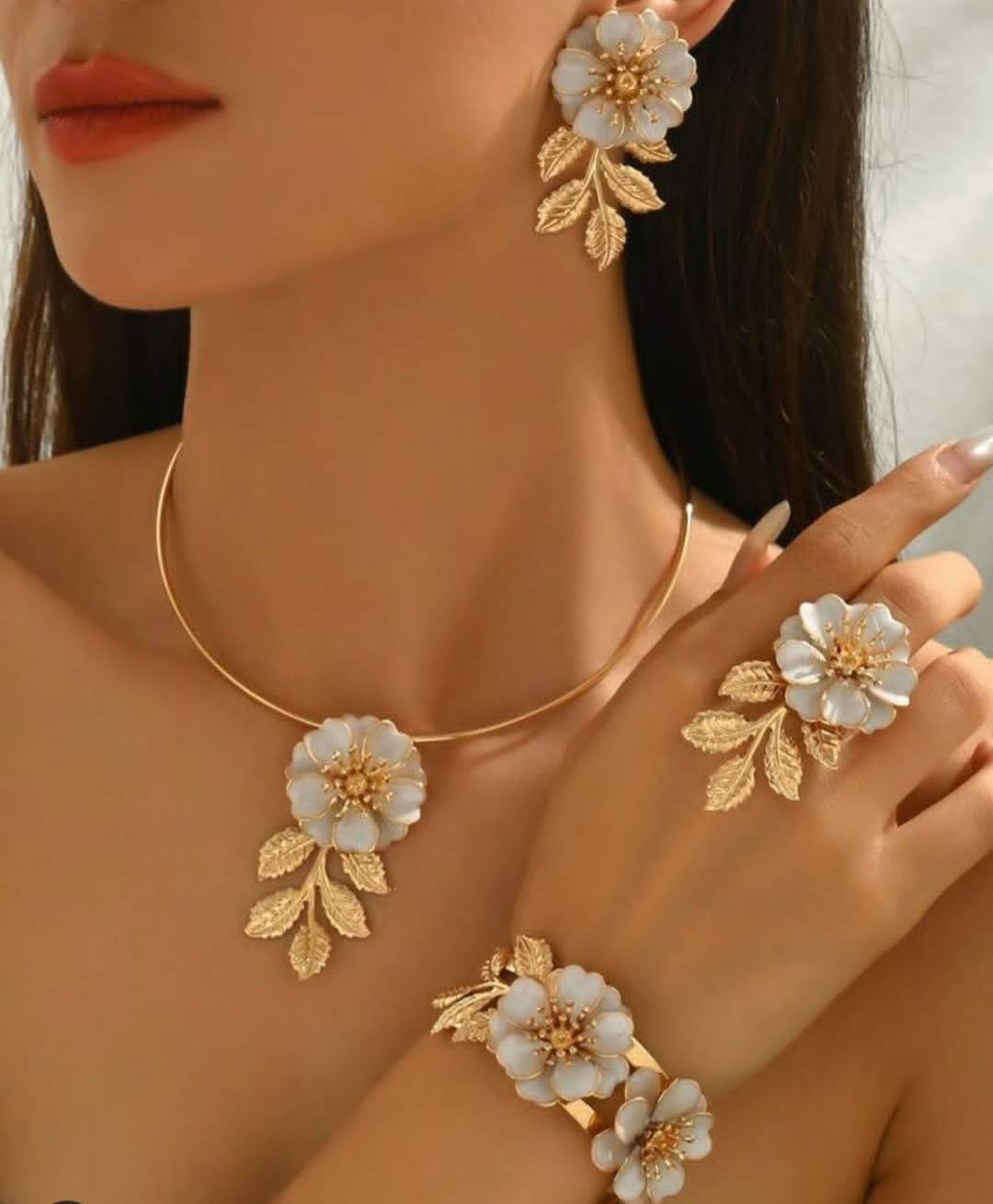 Set golden flower  4pcs
