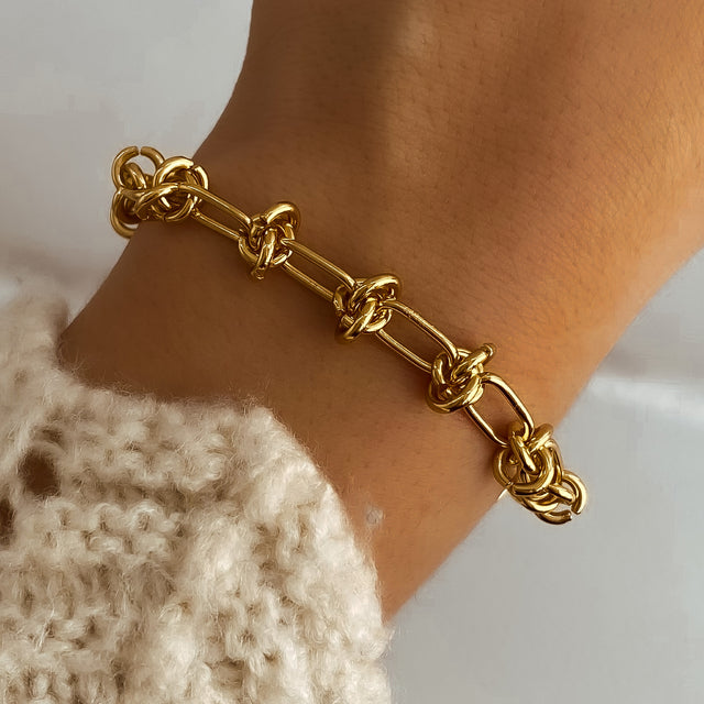 Stainless Steel Women’s Bracelet with Extender, Elegant Chain, Anklet Jewelry, Metal, Gold Color